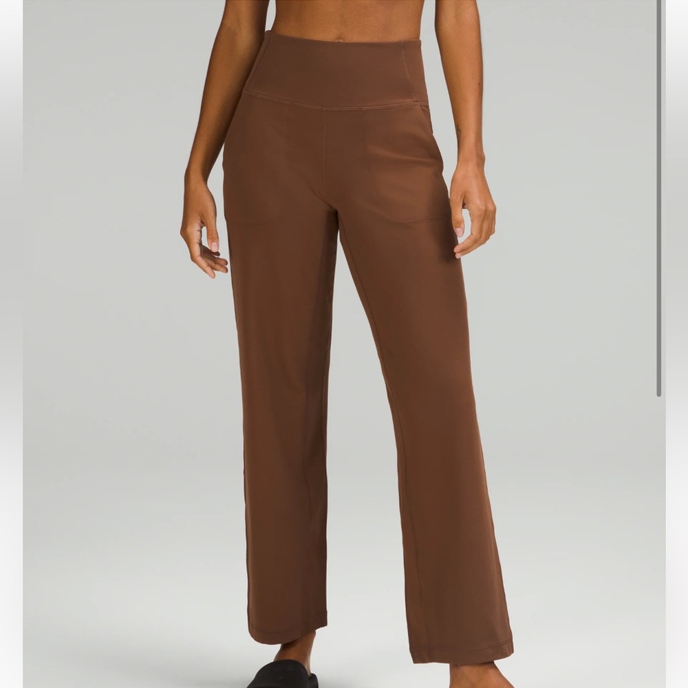 Lululemon align high rise wide leg pant 31” inseam roasted brown size 6